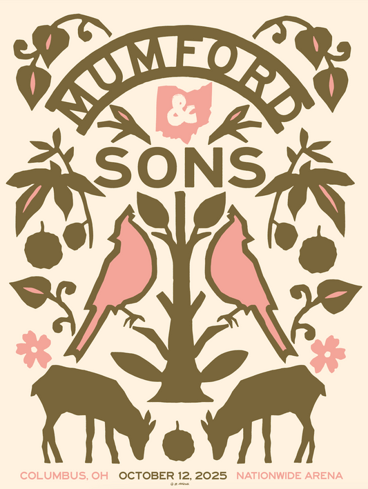 Mumford & Sons poster - Columbus, OH 2025