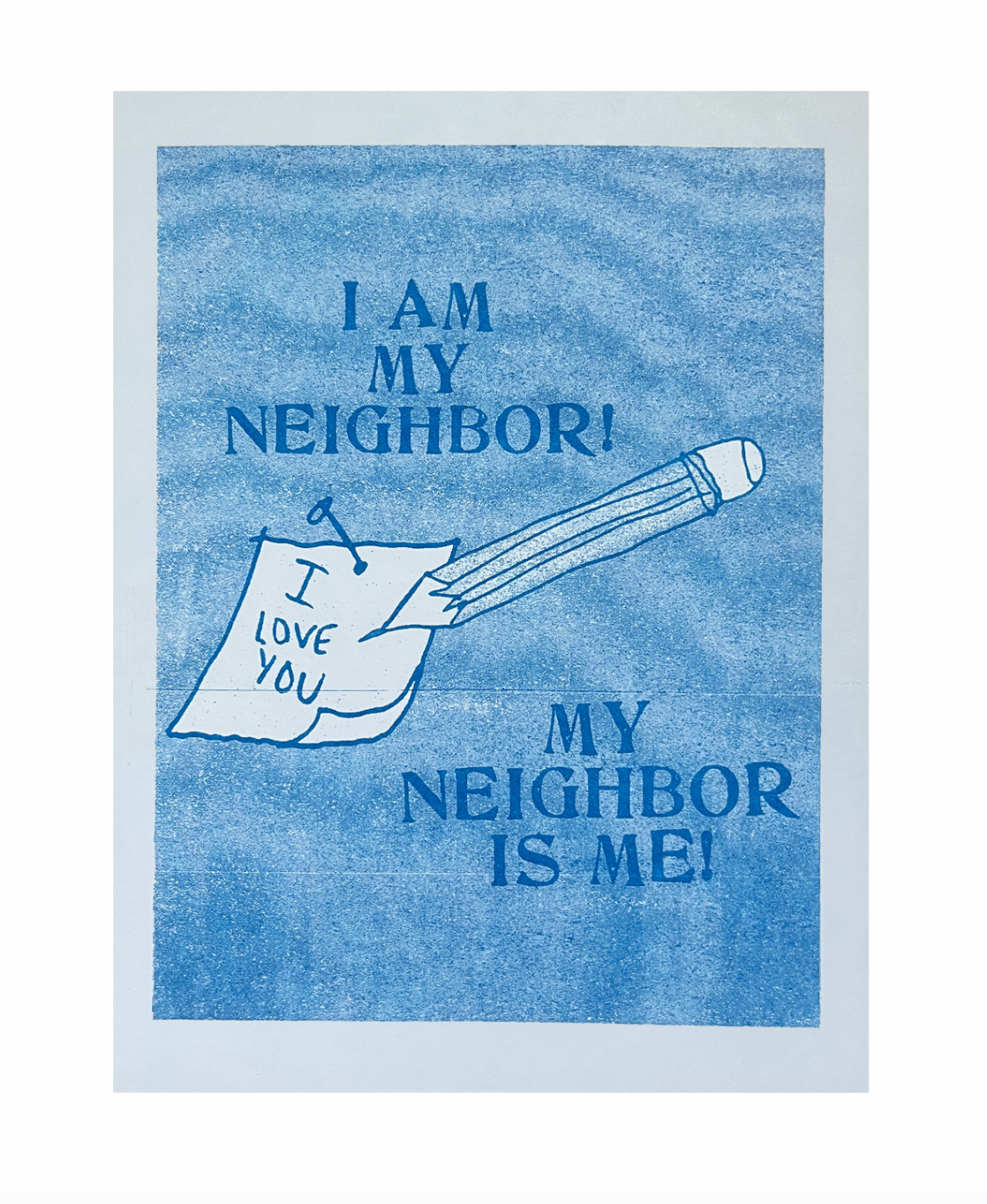 My neighbor is me - Risograph print