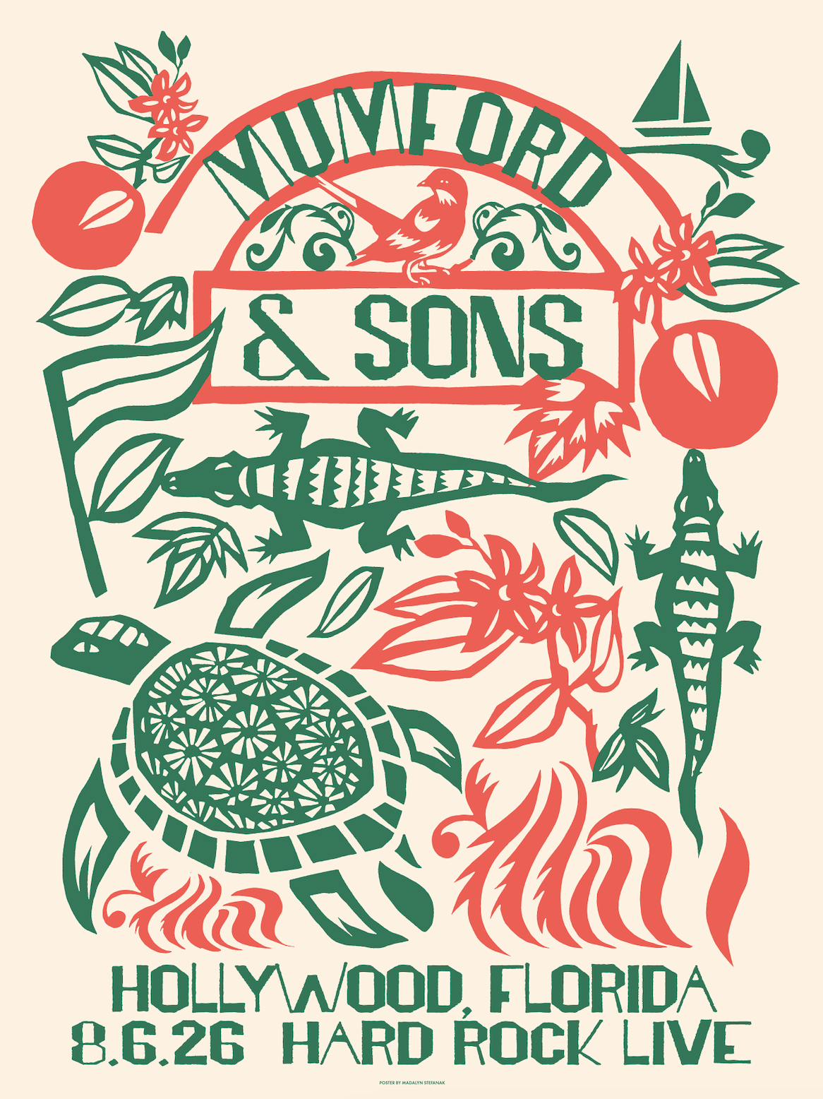 Mumford & Sons poster - Hollywood, FL 2026