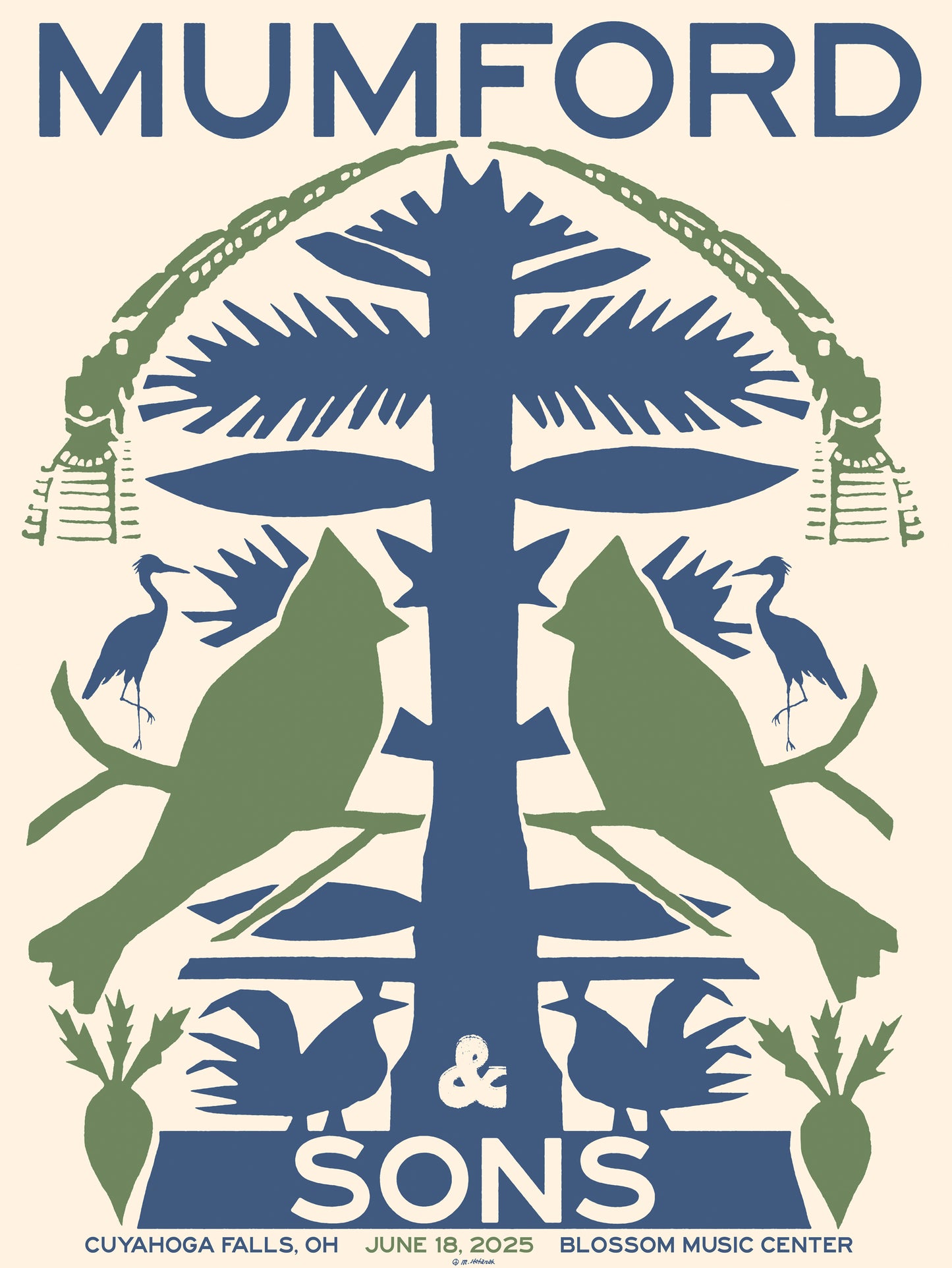 Mumford & Sons poster - Cuyahoga Valley, OH 2025
