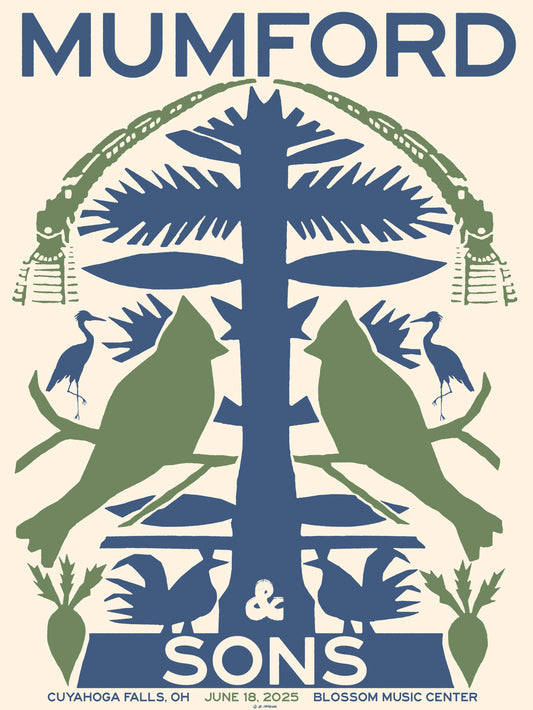Mumford & Sons poster - Cuyahoga Valley, OH 2025