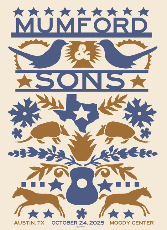 Mumford & Sons poster - Austin, TX 2025