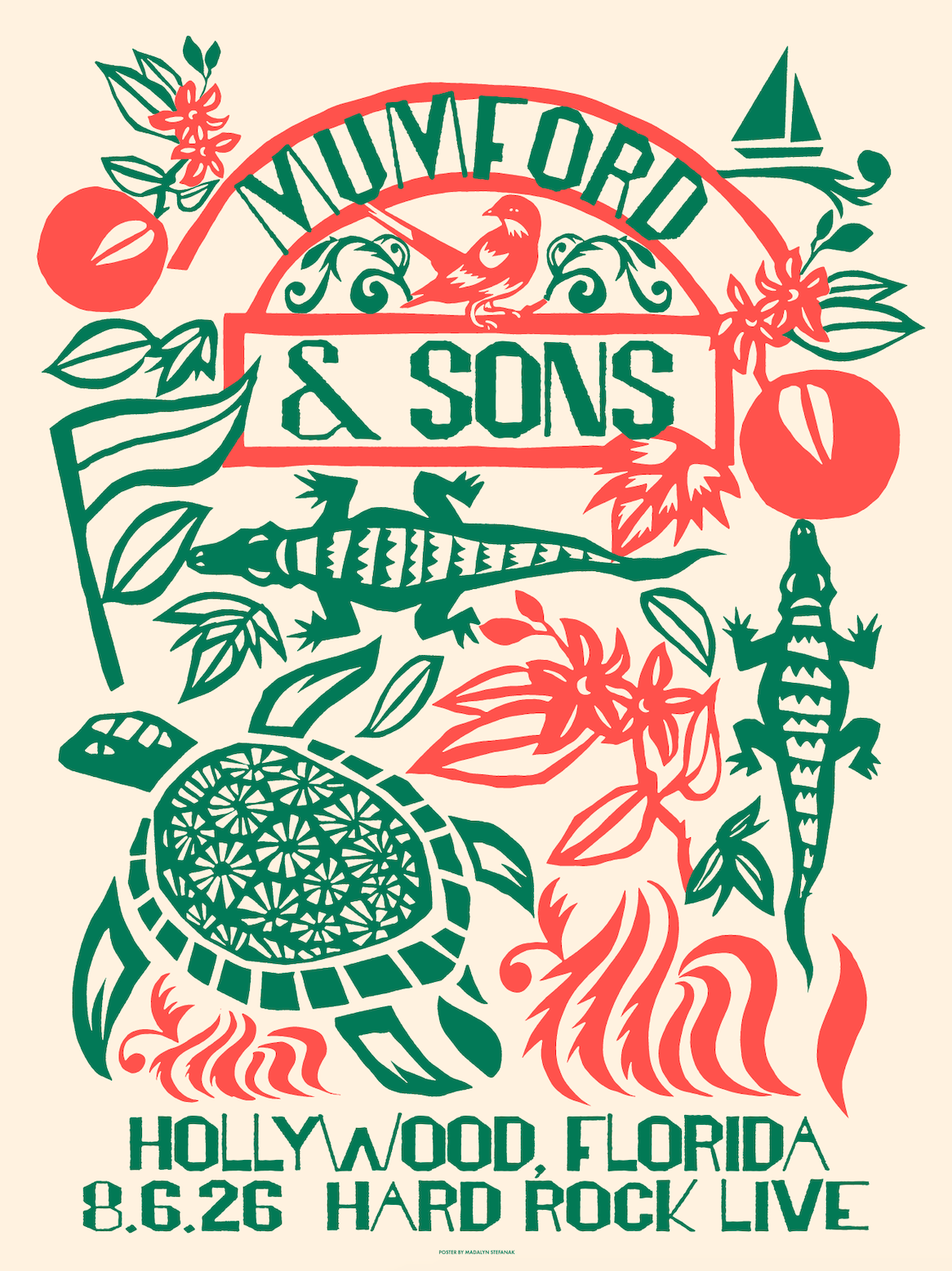 Mumford & Sons poster - Hollywood, FL 2026